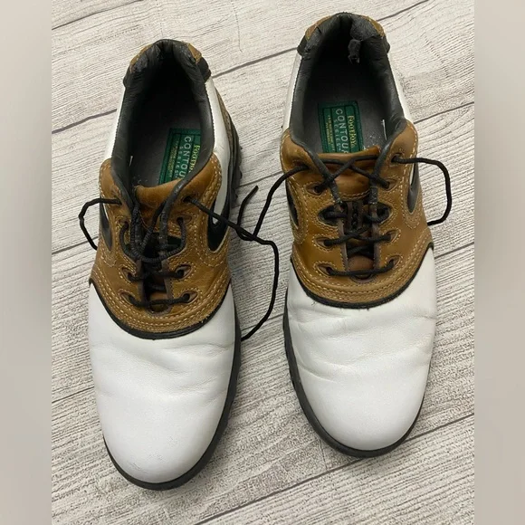 FootJoy Contour Casual Golf Shoes White Brown Mens‎ Size 7 M Lace Up Spiked Contour Casual - FootJoy main image 4